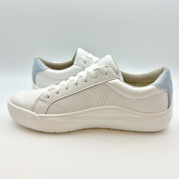 Dr. Scholls Womens Take it Easy Platform Sneaker Size 8.5 White Blue Leather NIB - Picture 7 of 13